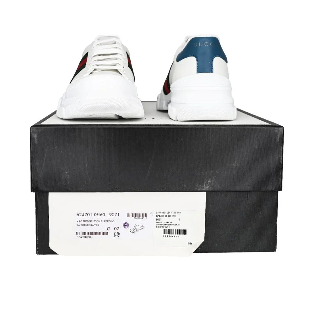 Gucci Men's Nathan Leather Web Sneakers - Picture 7 of 13